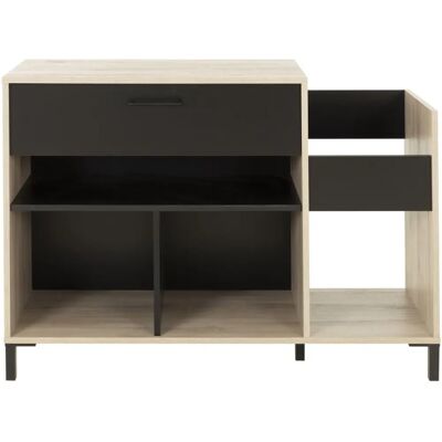 Vente-Unique Jazzy Möbel für Vinyl und Plattenspieler - Natur & Schwarz - 115x40x81cm Vente-Unique Jazzy Möbel für Vinyl und Plattenspieler - Natur & Schwarz - 115x40x81cm