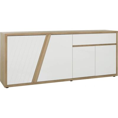 GAMI EPURA Sideboard - Modern, 4 Türen, Weiß/Eiche Nachbildung GAMI EPURA Sideboard - Modern, 4 Türen, Weiß/Eiche Nachbildung