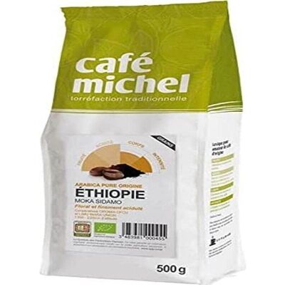 CAFE MICHEL Arabica Sidamo Ziarna Kawy - Fair Trade Etiopia 500g CAFE MICHEL Arabica Sidamo Ziarna Kawy - Fair Trade Etiopia 500g
