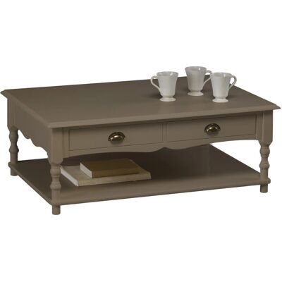 Beaux Meubles - Table Basse Taupe - Taupe - 2 tiroirs coulissants - coffee table - Publicité Beaux Meubles - Table Basse Taupe - Taupe - 2 tiroirs coulissants - coffee table - Publicité