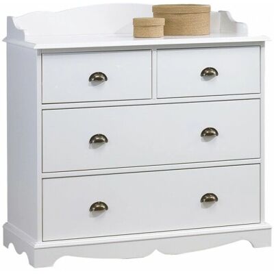 Beaux Meubles Commode 4 Tiroirs Blanche Credence - Commode - Publicité Beaux Meubles Commode 4 Tiroirs Blanche Credence - Commode - Publicité
