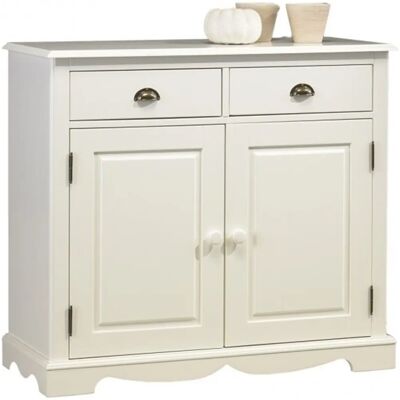 Buffet Blanc avec 2 Portes et 2 Tiroirs - Buffet - Publicité Buffet Blanc avec 2 Portes et 2 Tiroirs - Buffet - Publicité