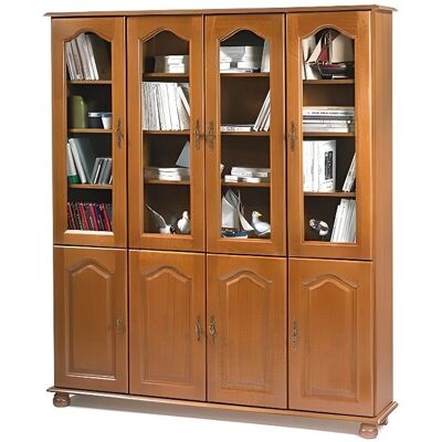 Bibliothèque en chêne - 8 portes, 18 étagères, 158.8x182.2x33 cm - Meuble en bois - Publicité Bibliothèque en chêne - 8 portes, 18 étagères, 158.8x182.2x33 cm - Meuble en bois - Publicité