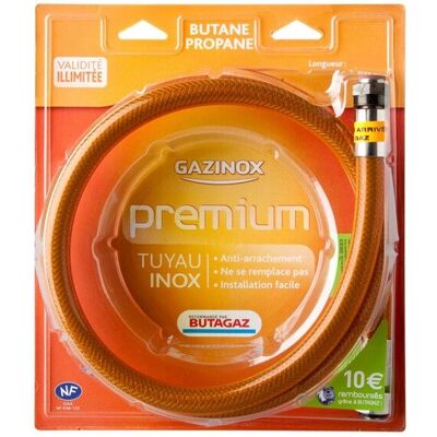 Tuyau de gaz en acier inoxydable Gazinox - 1,5 m pour cuisinière à gaz & propane/butane - Publicité Tuyau de gaz en acier inoxydable Gazinox - 1,5 m pour cuisinière à gaz & propane/butane - Publicité