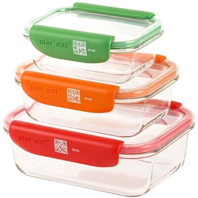 Conjunto de 3 Botes conectados Mastrad - Almacenamiento de alimentos Conjunto de 3 Botes conectados Mastrad - Almacenamiento de alimentos