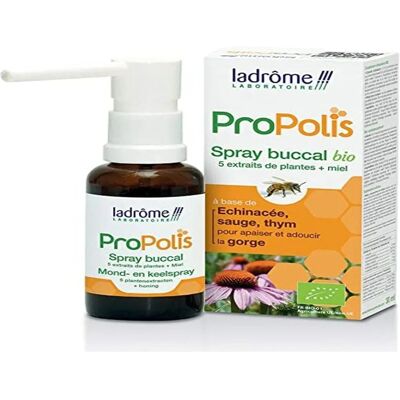 Spray bucal de própolis orgánico con miel y salvia 30ml - Ladrôme Spray bucal de própolis orgánico con miel y salvia 30ml - Ladrôme