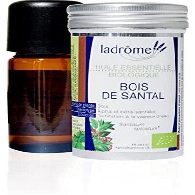 Aceite esencial de sándalo orgánico Ladrome - Natural, 5ml Aceite esencial de sándalo orgánico Ladrome - Natural, 5ml