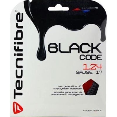 TECNIFIBRE - TF BLACK CODE 1.24MM - Negro - 12m - Cuerda de tenis TECNIFIBRE - TF BLACK CODE 1.24MM - Negro - 12m - Cuerda de tenis