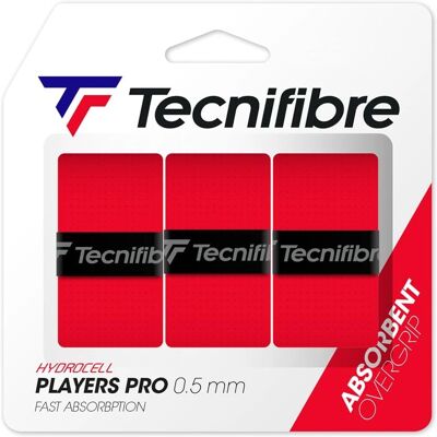 Overgrip Tecnifibre Players Pro Rouge - 3 unités - Publicité Overgrip Tecnifibre Players Pro Rouge - 3 unités - Publicité