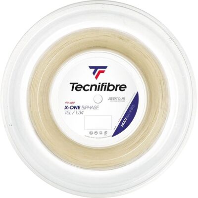 Cordage de tennis Tecnifibre X One Biphase - Naturelle 1.34mm - Publicité Cordage de tennis Tecnifibre X One Biphase - Naturelle 1.34mm - Publicité
