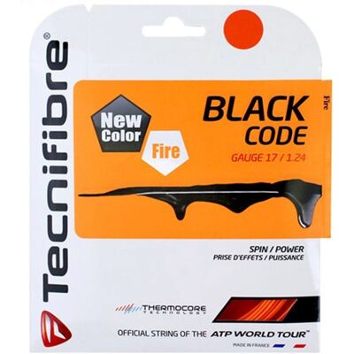 Tecnifibre Black Code 12 M Tennis String Orange - Tennis-Saite Tecnifibre Black Code 12 M Tennis String Orange - Tennis-Saite