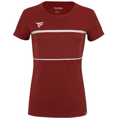Maglietta Rossa Tecnifibre Team Tech Donna - Manica Corta, Taglia XL Maglietta Rossa Tecnifibre Team Tech Donna - Manica Corta, Taglia XL