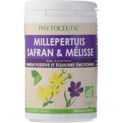 Phytoceutic Millepertuis Safran Mélisse 60 Comprimés - Complément alimentaire - Publicité Phytoceutic Millepertuis Safran Mélisse 60 Comprimés - Complément alimentaire - Publicité