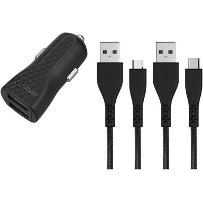 Energizer HardCase Autolaturi - 2 USB-A 12W + USB-C & Micro USB Energizer HardCase Autolaturi - 2 USB-A 12W + USB-C & Micro USB