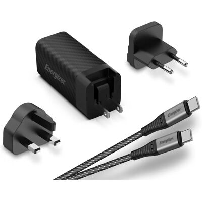 Energizer Ultimate - Multiplug EU / UK / US GaN USB-C & USB-A 65W PD Netzladegerät - Black Energizer Ultimate - Multiplug EU / UK / US GaN USB-C & USB-A 65W PD Netzladegerät - Black