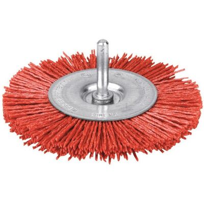 SCID brosse circulaire abrasive nylon rouge 75 mm - pour perceuse polissage bois, métaux, pierre SCID brosse circulaire abrasive nylon rouge 75 mm - pour perceuse polissage bois, métaux, pierre