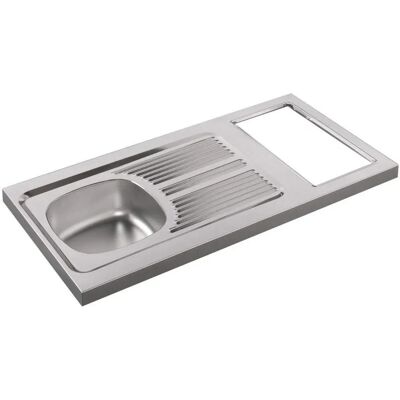 Évier de Cuisine MODERNA 1000 en Inox - Réversible - Publicité Évier de Cuisine MODERNA 1000 en Inox - Réversible - Publicité