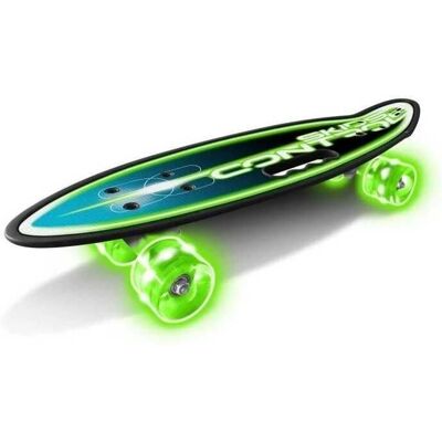 Stamp Green Skateboard - 24 x 7 Skids Control with Handle & Light-up Wheels Stamp Green Skateboard - 24 x 7 Skids Control with Handle & Light-up Wheels