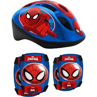 Conjunto de protección Marvel Spider-Man - Azul/Rojo - 50-56cm - Cabeza, Rodillas y Codos Conjunto de protección Marvel Spider-Man - Azul/Rojo - 50-56cm - Cabeza, Rodillas y Codos