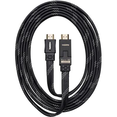 Câble HDMI Ultra HD Plat BigBen Connect - 3m - Noir - Publicité Câble HDMI Ultra HD Plat BigBen Connect - 3m - Noir - Publicité