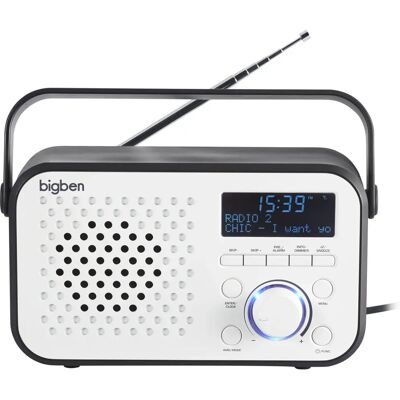 Radio przenośne Bigben TR24DAB - Cyfrowe DAB+ FM Białe Radio przenośne Bigben TR24DAB - Cyfrowe DAB+ FM Białe