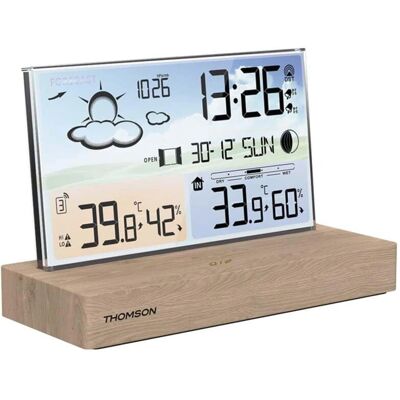 Thomson Wetterstation mit Wecker - Holzoptik Thomson Wetterstation mit Wecker - Holzoptik
