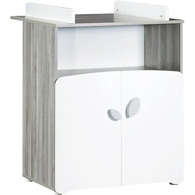 Commode à langer Baby Price New Leaf - 2 Portes & Niche - Blanc - 76x97x66 cm Commode à langer Baby Price New Leaf - 2 Portes & Niche - Blanc - 76x97x66 cm
