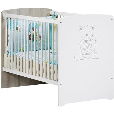 Lit Bébé Teddy de Baby Price - 120x60cm - Réglable & Sûr Lit Bébé Teddy de Baby Price - 120x60cm - Réglable & Sûr