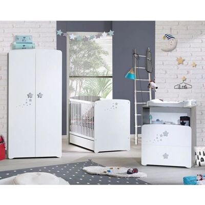 Ensemble chambre bébé blanc étoile - Babyprice - Publicité Ensemble chambre bébé blanc étoile - Babyprice - Publicité