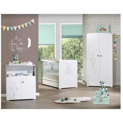 Babyprice - Ensemble Chambre Bébé - Blanc - Avec Lit, Commode et Armoire - Publicité Babyprice - Ensemble Chambre Bébé - Blanc - Avec Lit, Commode et Armoire - Publicité