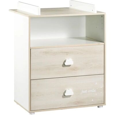 Commode à langer Baby Price Smile - 2 tiroirs, Beige, 68x52 cm - Table à langer Commode à langer Baby Price Smile - 2 tiroirs, Beige, 68x52 cm - Table à langer