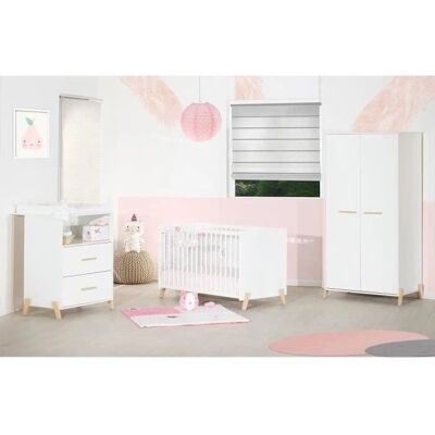Lit bébé blanc Baby Price - Collection Joy - 120x60cm - Hauteur réglable Lit bébé blanc Baby Price - Collection Joy - 120x60cm - Hauteur réglable