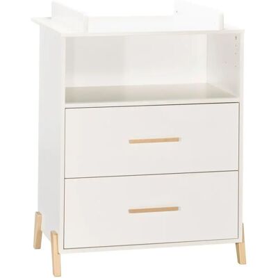 Commode à langer Baby Price Joy Naturel - Blanc - Mobilier français - Publicité Commode à langer Baby Price Joy Naturel - Blanc - Mobilier français - Publicité
