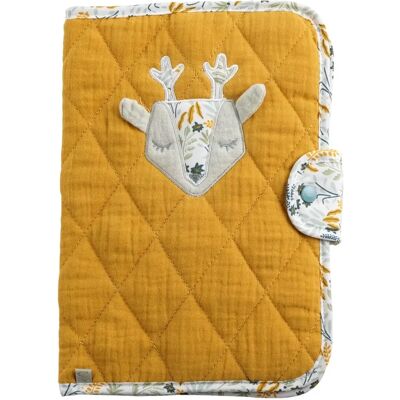 Sauthon Protège Carnet de Santé Jaune Moutarde en Coton - Protecteur de documents médicaux Sauthon Protège Carnet de Santé Jaune Moutarde en Coton - Protecteur de documents médicaux