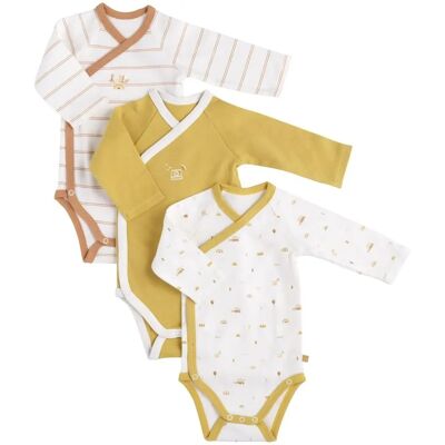 Sauthon Modèle - Bodies Bébé Croisés - Pack de 3 Sauthon Modèle - Bodies Bébé Croisés - Pack de 3