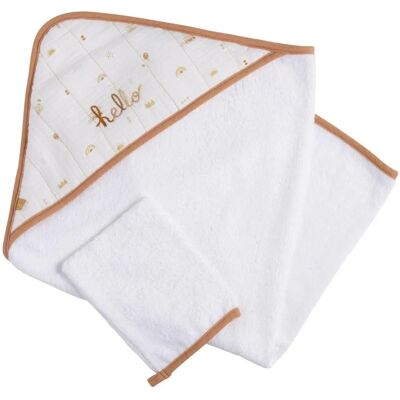 Ensemble de Serviette et Gant pour Bébé Sauthon - Baby Towel and Glove Set - Publicité Ensemble de Serviette et Gant pour Bébé Sauthon - Baby Towel and Glove Set - Publicité