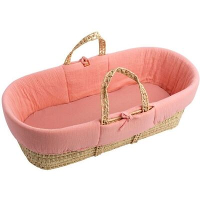 Cesta de Mimbre para Bebé Rosa - Cesta de Mimbre para Bebé Cesta de Mimbre para Bebé Rosa - Cesta de Mimbre para Bebé