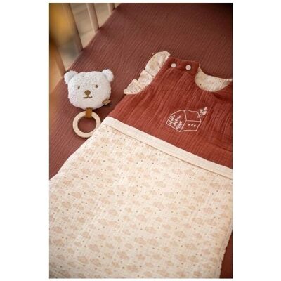 Sauthon - Hochet Tête Ourson - Beige - Drewniana Opaska - Miękka Zabawka Sauthon - Hochet Tête Ourson - Beige - Drewniana Opaska - Miękka Zabawka