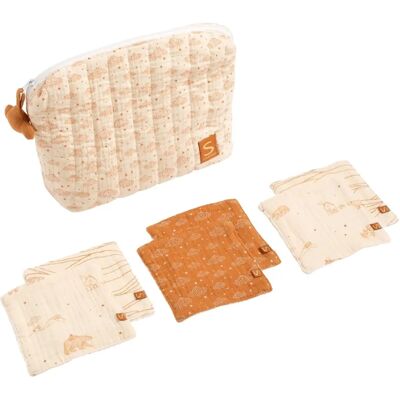 Sauthon Sacoche de toilette double en coton beige - Trousse bébé - Publicité Sauthon Sacoche de toilette double en coton beige - Trousse bébé - Publicité