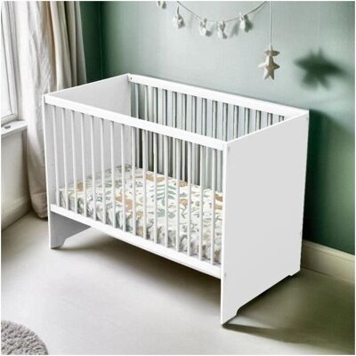 Lit Bébé Blanc 120x60cm Baby Price - Sûr et Durable Lit Bébé Blanc 120x60cm Baby Price - Sûr et Durable