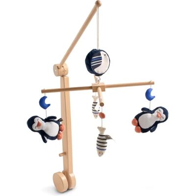 Sauthon - Mobile Musical Bébé En Bois - Niebieski Sauthon - Mobile Musical Bébé En Bois - Niebieski