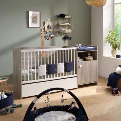 Lit bébé Baby Price - 120x60cm à 90x190cm évolutif avec table à langer - Beige - Publicité Lit bébé Baby Price - 120x60cm à 90x190cm évolutif avec table à langer - Beige - Publicité