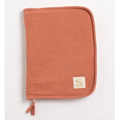 Sauthon Housse de carnet de santé en double gaze rouge - Santé Sauthon Housse de carnet de santé en double gaze rouge - Santé