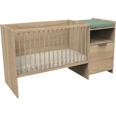 Lit bébé Sauthon - Évolutif 120x60 avec commode Lit bébé Sauthon - Évolutif 120x60 avec commode