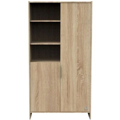 Armoire Bébé Beige Chêne Doré Sauthon - 2 Portes, 3 Niches Armoire Bébé Beige Chêne Doré Sauthon - 2 Portes, 3 Niches