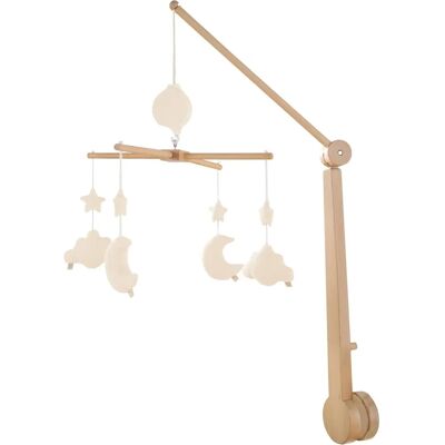 Mobile bébé Sauthon - En bois avec 4 jouets - Beige - Publicité Mobile bébé Sauthon - En bois avec 4 jouets - Beige - Publicité