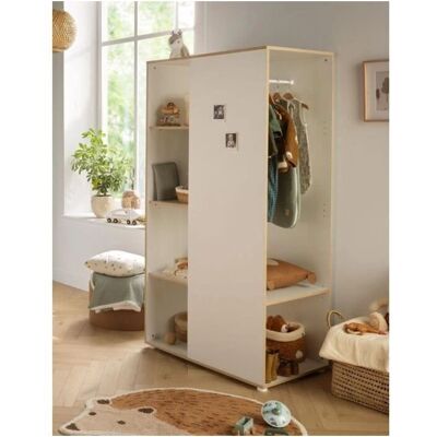 Meuble de Rangement Enfant Blanc et Bois - Collection First - Publicité Meuble de Rangement Enfant Blanc et Bois - Collection First - Publicité