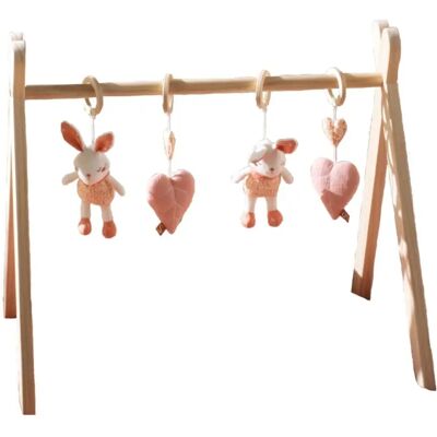 Arc d'éveil en bois Sauthon Esmée - 4 jouets, rose, 0-24M - Publicité Arc d'éveil en bois Sauthon Esmée - 4 jouets, rose, 0-24M - Publicité