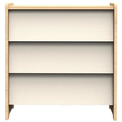 Cómoda beige inclinada de 3 cajones - Cómoda Cómoda beige inclinada de 3 cajones - Cómoda