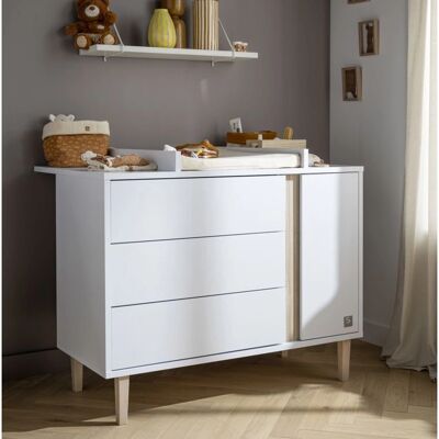 Sauthon Paloma - Commode moderne 3 tiroirs et 1 porte Sauthon Paloma - Commode moderne 3 tiroirs et 1 porte